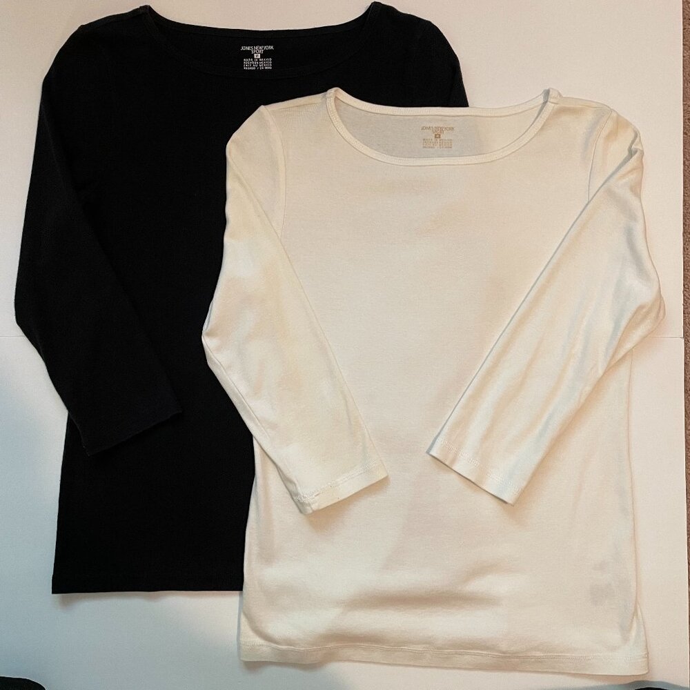 Pack of 2 - Jones New York Sport 3/4 Sleeve Tee - Size M